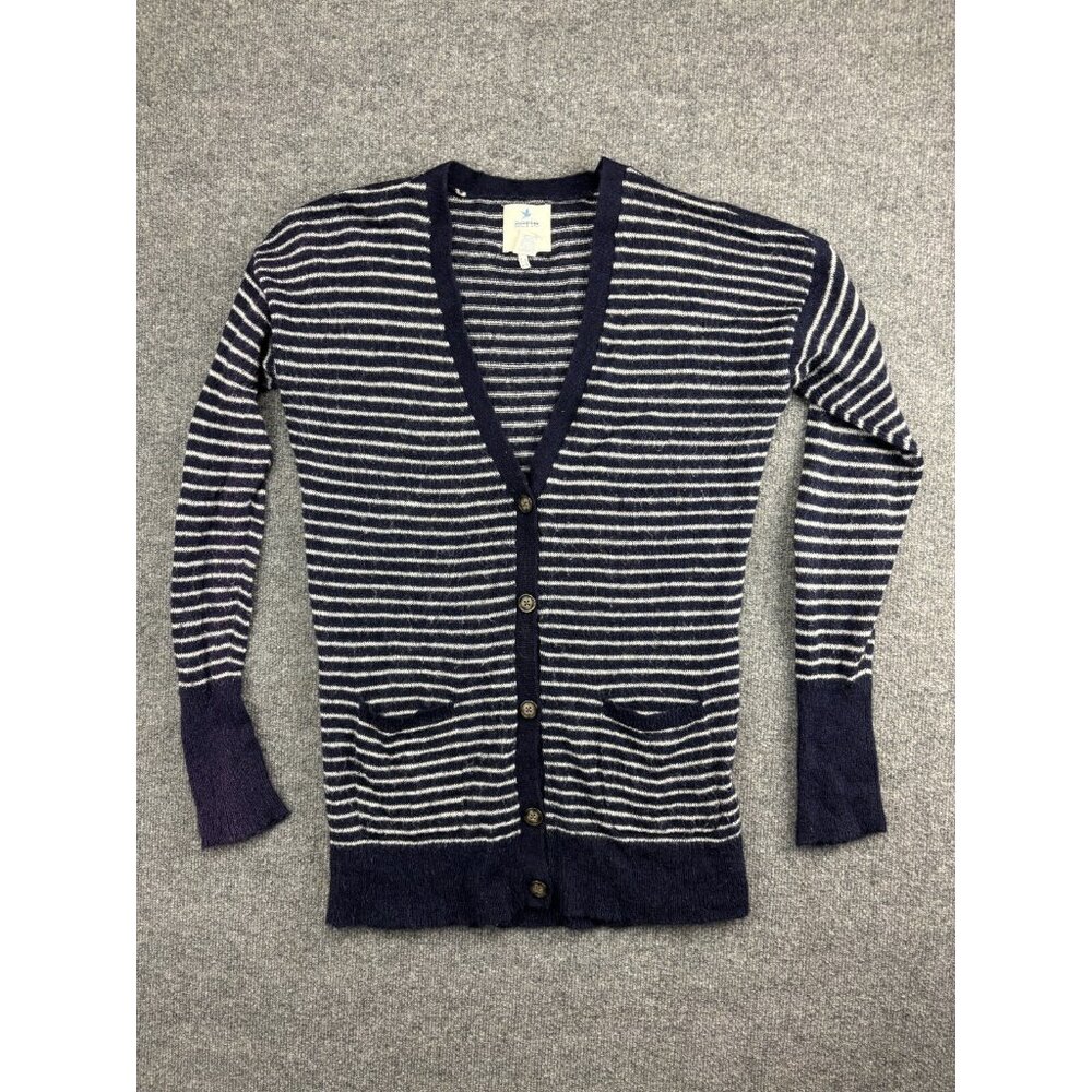 Aerie‎ Sweater Women's L Blue Striped Cardigan Wool Mohair Blend Knit Comfort